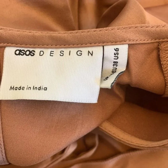 ASOS Cream Pink Backless Gown with Bishop Sleeves - Picture 9 of 10